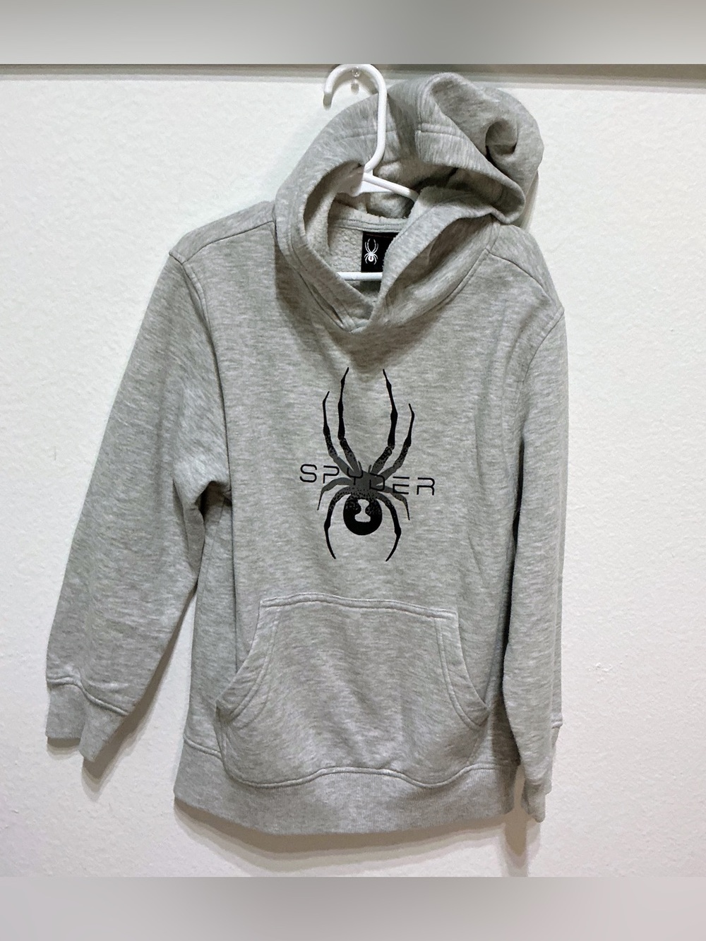 BOYS SPYDER GREY SOFT COTTON BLEND HOODIE SWEATSHIRT
